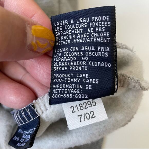 Tommy Hilfiger Y2K Flag Sweatshirt Embroidered Cotton Blend Gray XL GUC - Picture 7 of 10